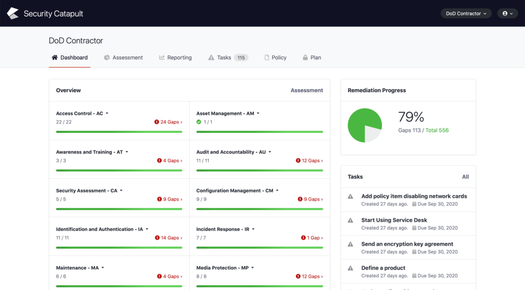 DOD Data Screen Shot for Security Catapult
